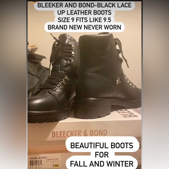 Bleecker snd bond genuine leather boots brand new in box - Picture 2 of 5